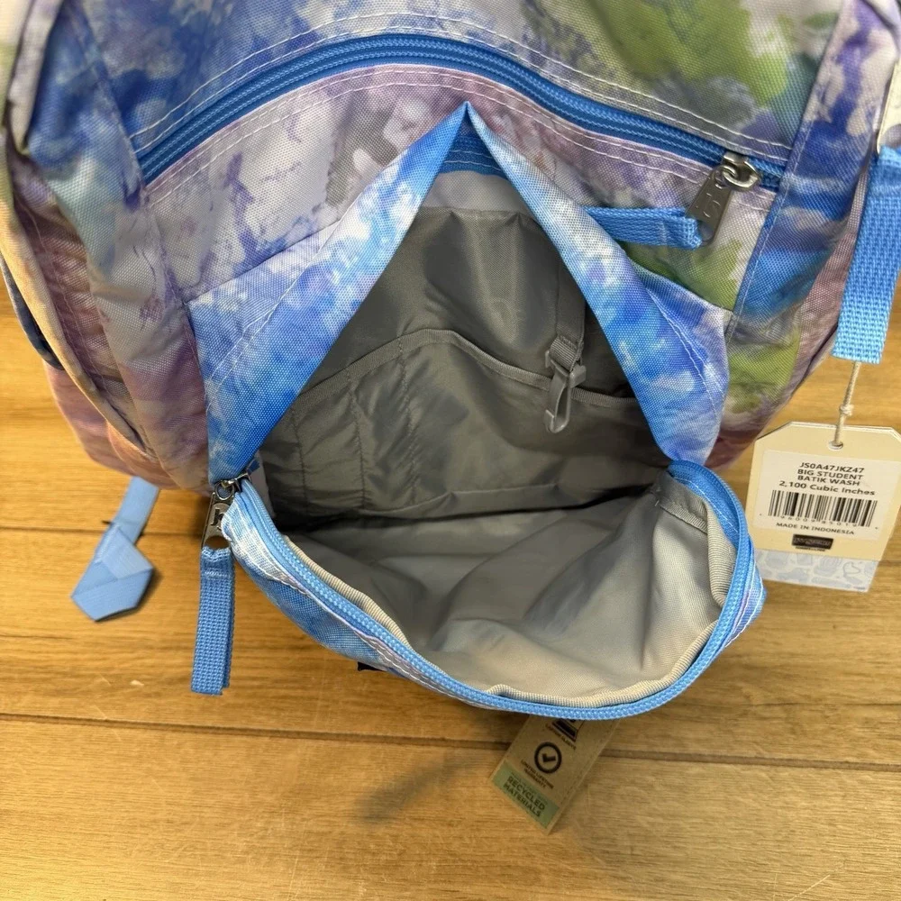 Jansport BIG STUDENT Laptop / Tablet Backpack - 34L XL - Mystical Swirl Blue